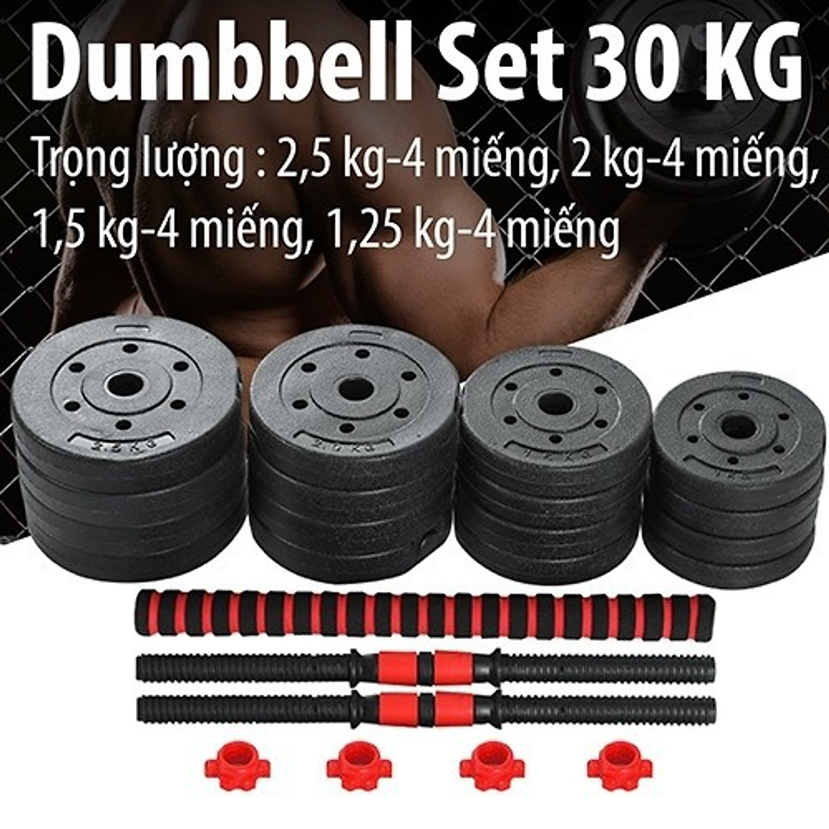 Bộ Tạ Tập Tay 2 in 1 Kết Hợp Tạ Đẩy Đa Năng