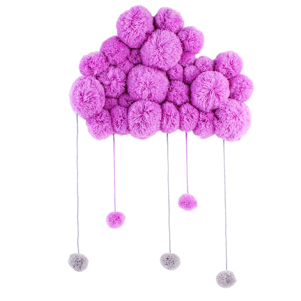 Pom Pom Cloud Wall Hanging Ornament Kids' Room Home Bedroom Decoration White