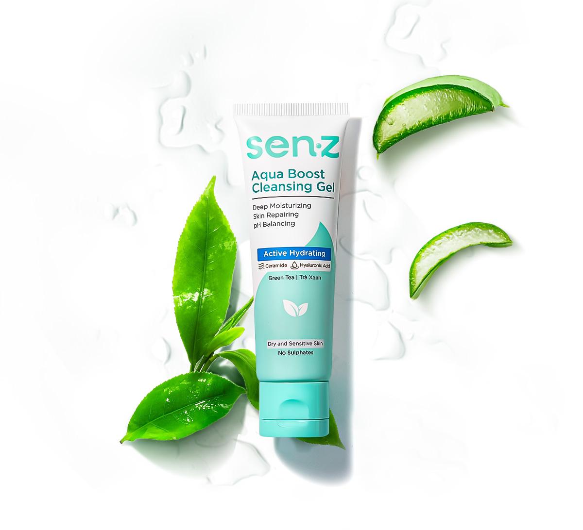 Gel Rửa Mặt SenZ Aqua Boost Trà Xanh Cho Da Khô 30ml