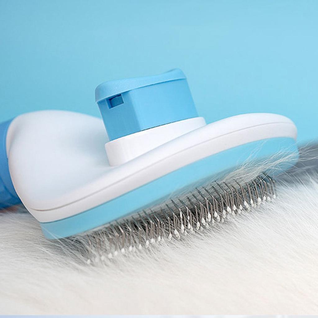 Dog Neat Slicker Grooming Brush Professional Self Cleaning Button Strong Blue