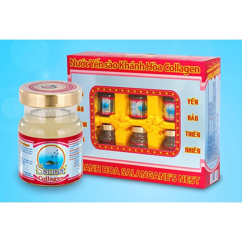 Nước Yến Sào Khánh Hòa Sanest Collagen 70ml Hộp 6 Lọ - 770H6