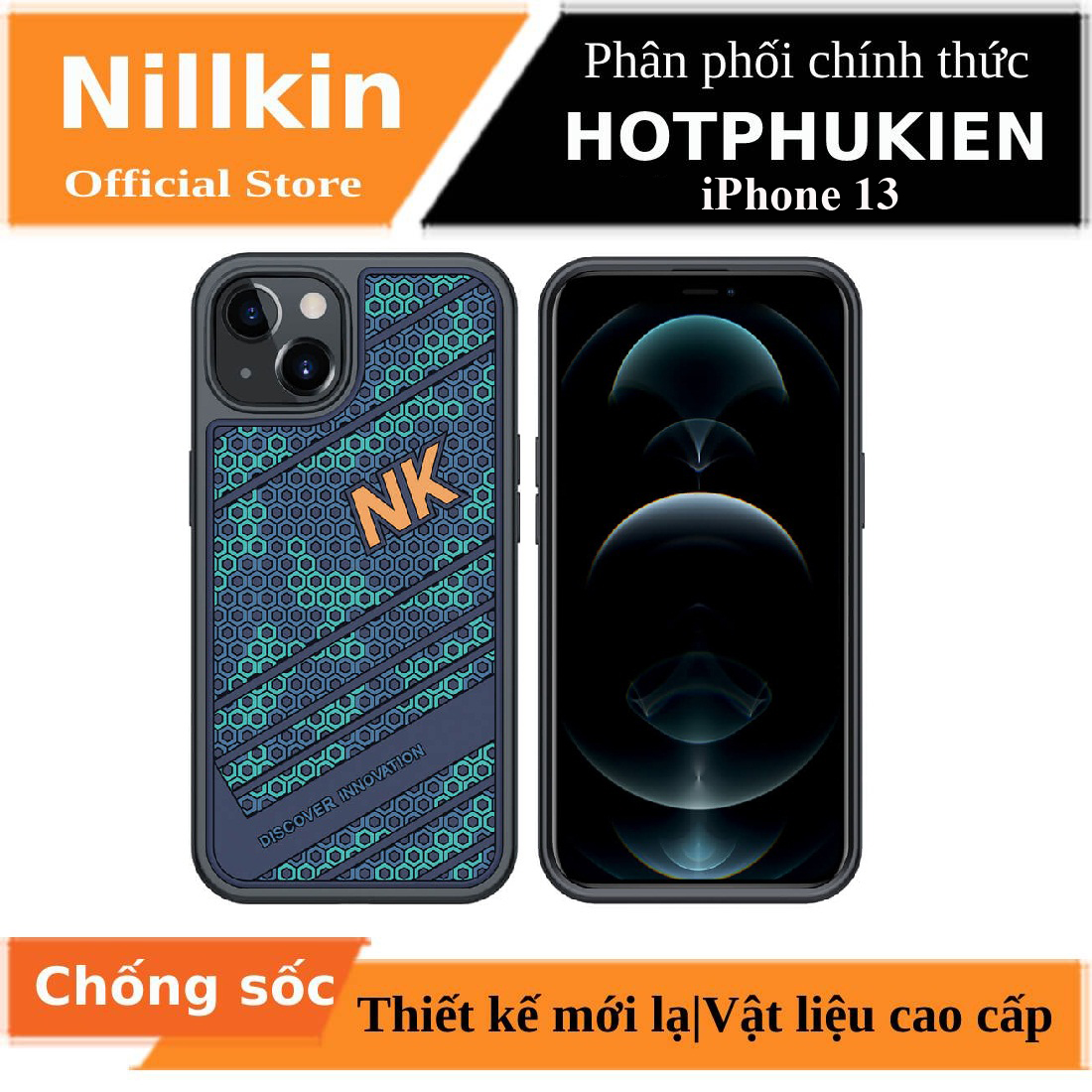 Ốp lưng chống sốc cho iPhone 13 họa tiết mặt lưng 3D hiệu Nillkin Striker (chống sốc cực tốt, họa tiết màu 3D cá tính) - hàng nhập khẩu