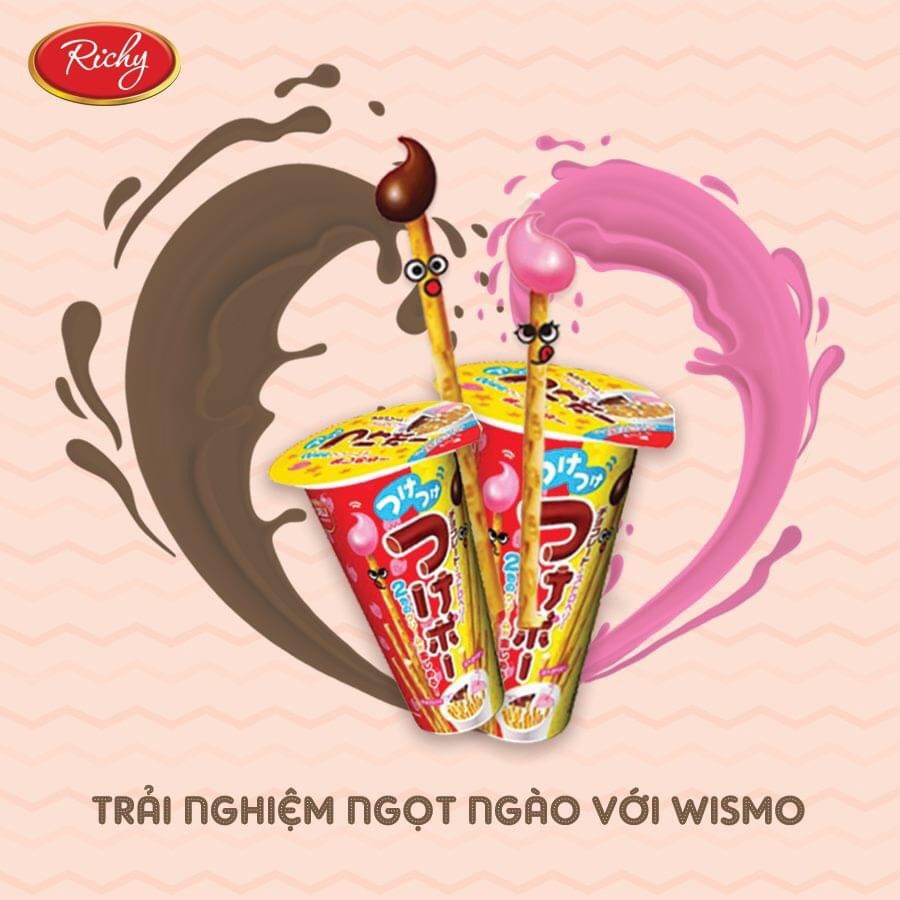 Bánh Que Chấm Kem Wismo Socola Dâu Tây Ngọt Ngào