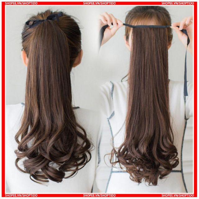 Tóc giả nữ cột ️️  ️️ tóc cột xoăn đuôi 55cm