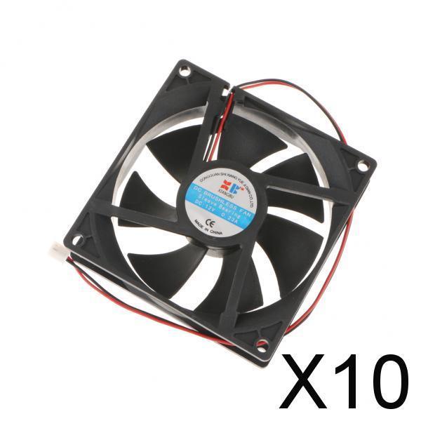 10x 92mm Case Fan 12V DC PC CPU Computer Cooling Fan 2Wire 2Pin