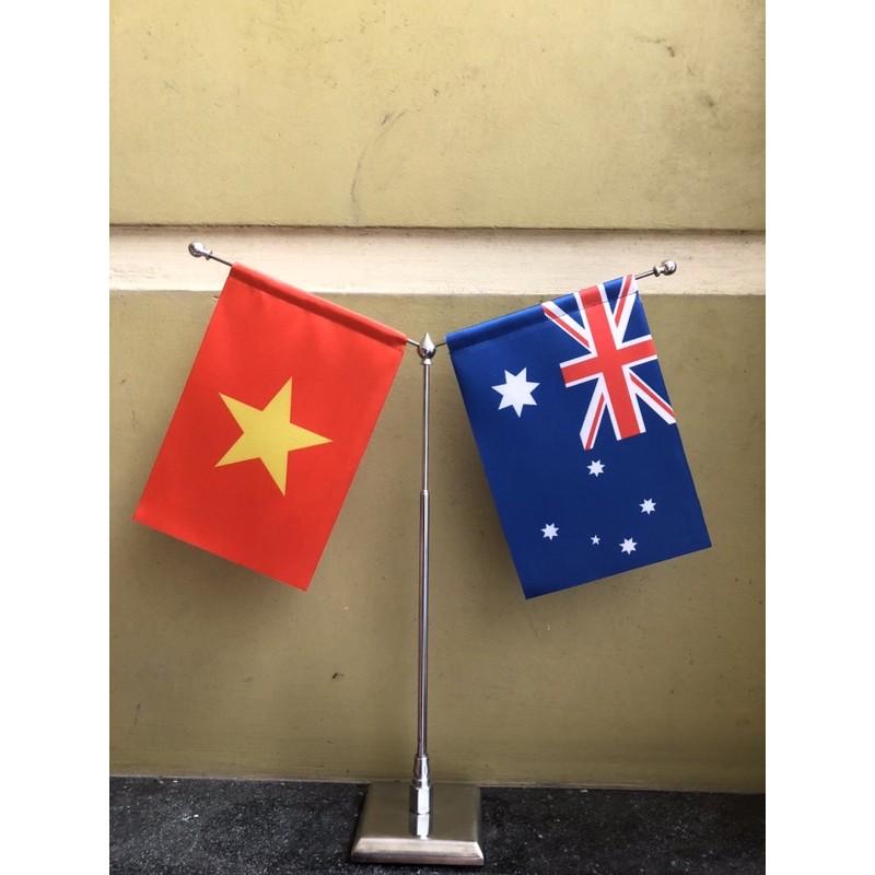 Đế inox vuông xịn cờ việt úc