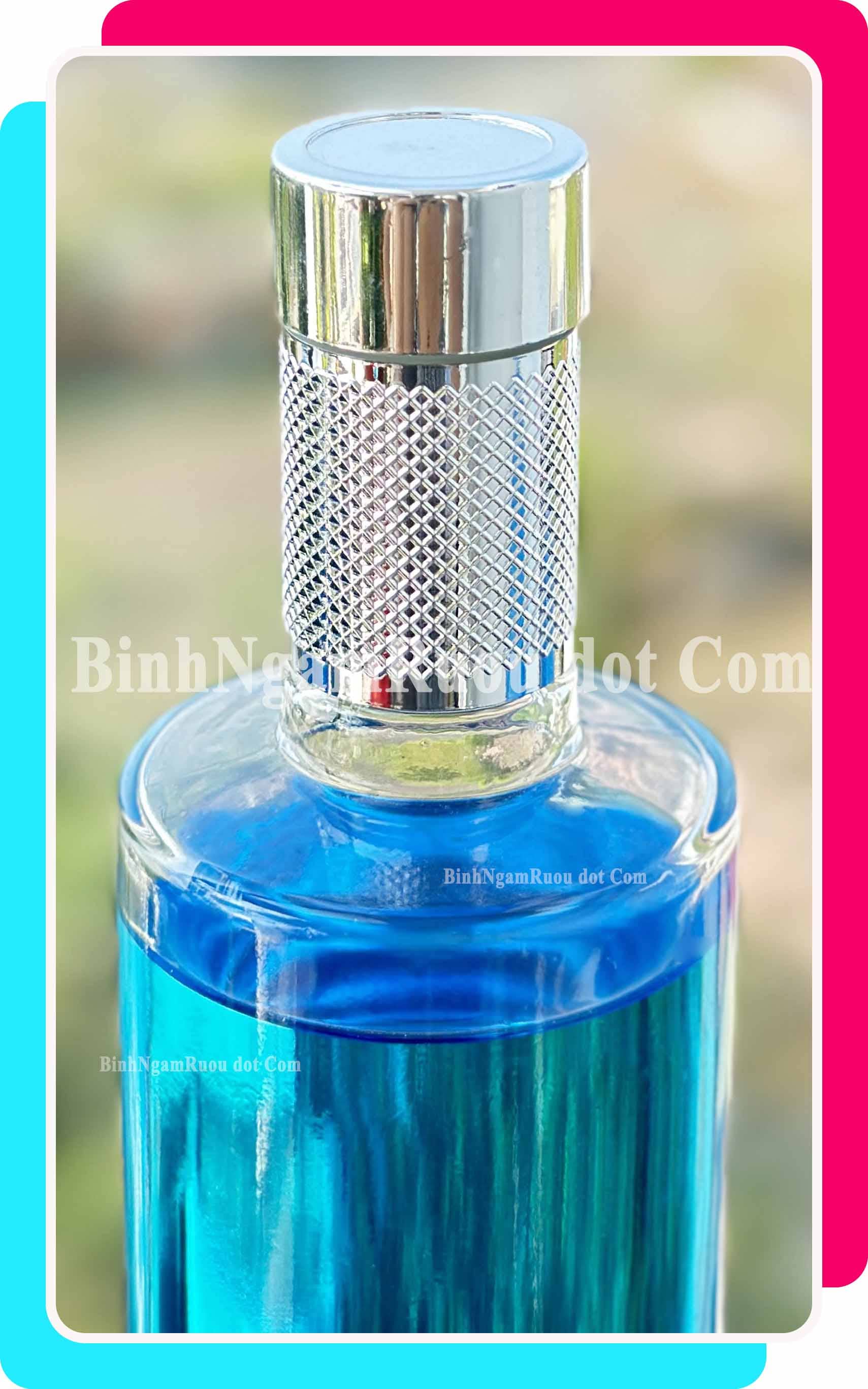 C35 Chai Đựng Rượu Thủy Tinh Trụ Tròn Nắp Bạc Cao Cấp 500ml - Đẹp Cao Cấp - Nắp Kín Thủy Tinh Trong - Tặng Biếu Sang Trọng