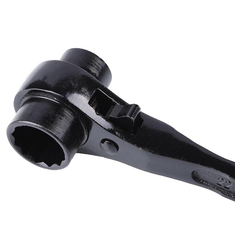 2x/set Hexagon Scaffold Podger Ratchet Spanner Ratcheting Socket Wrench-BLK
