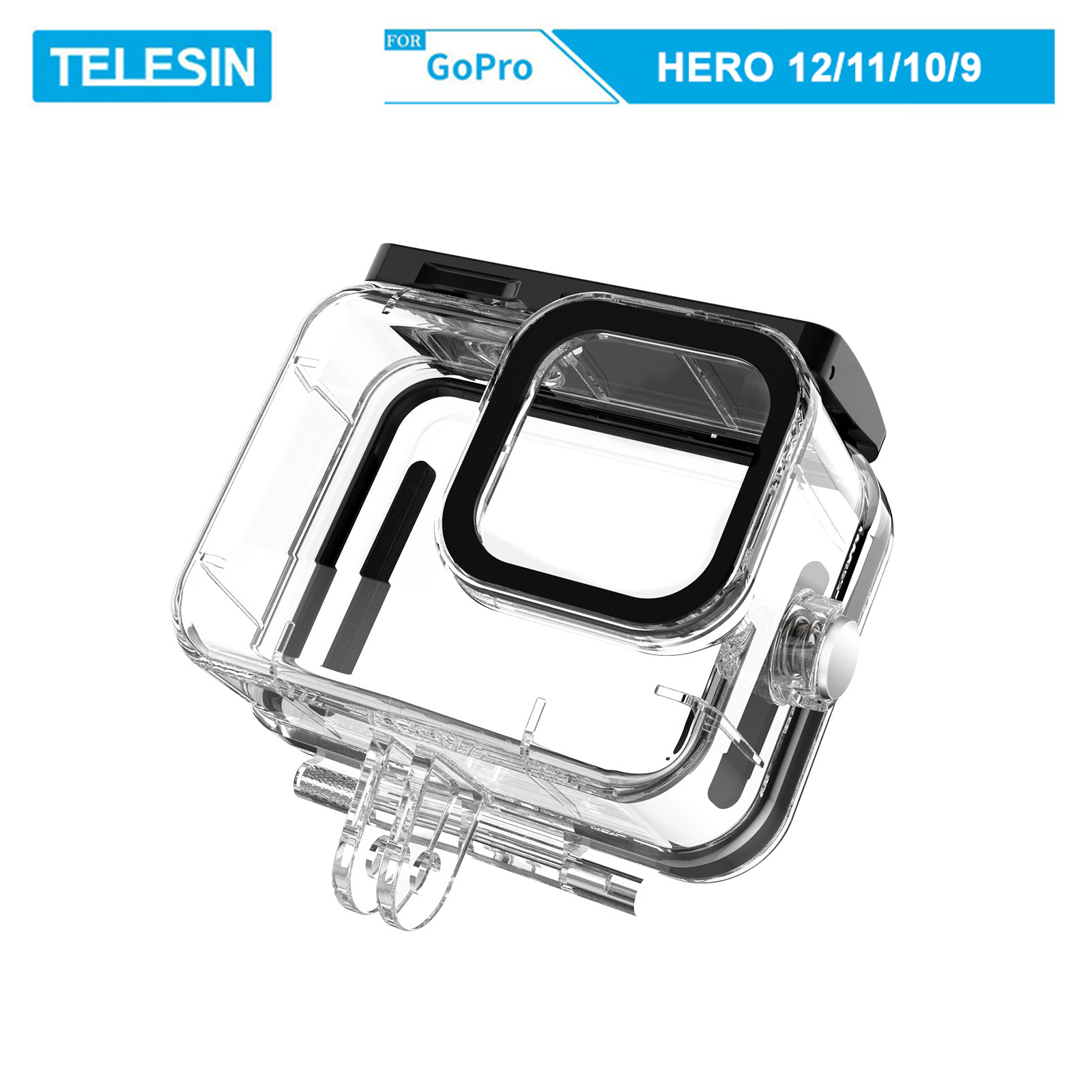 Case chống nước hãng TELESIN dùng cho camera hành động GoPro Hero 9, GoPro Hero 10, GoPro Hero 11, GoPro Hero 12