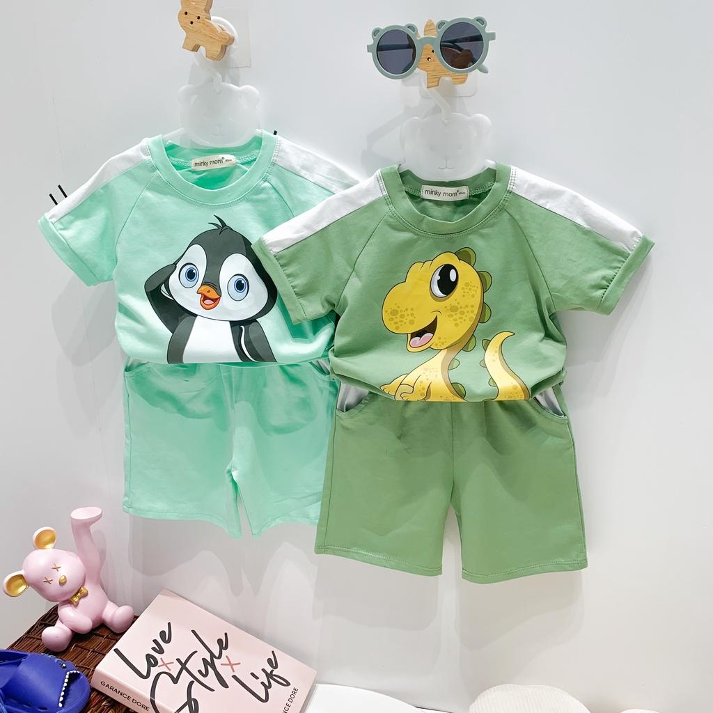 Đồ Bộ Bé Trai Bé Gái Tay ngắn Minky Mom, Quần áo trẻ em vải COTTON mềm mịn thoáng mát an toàn cho bé NN56