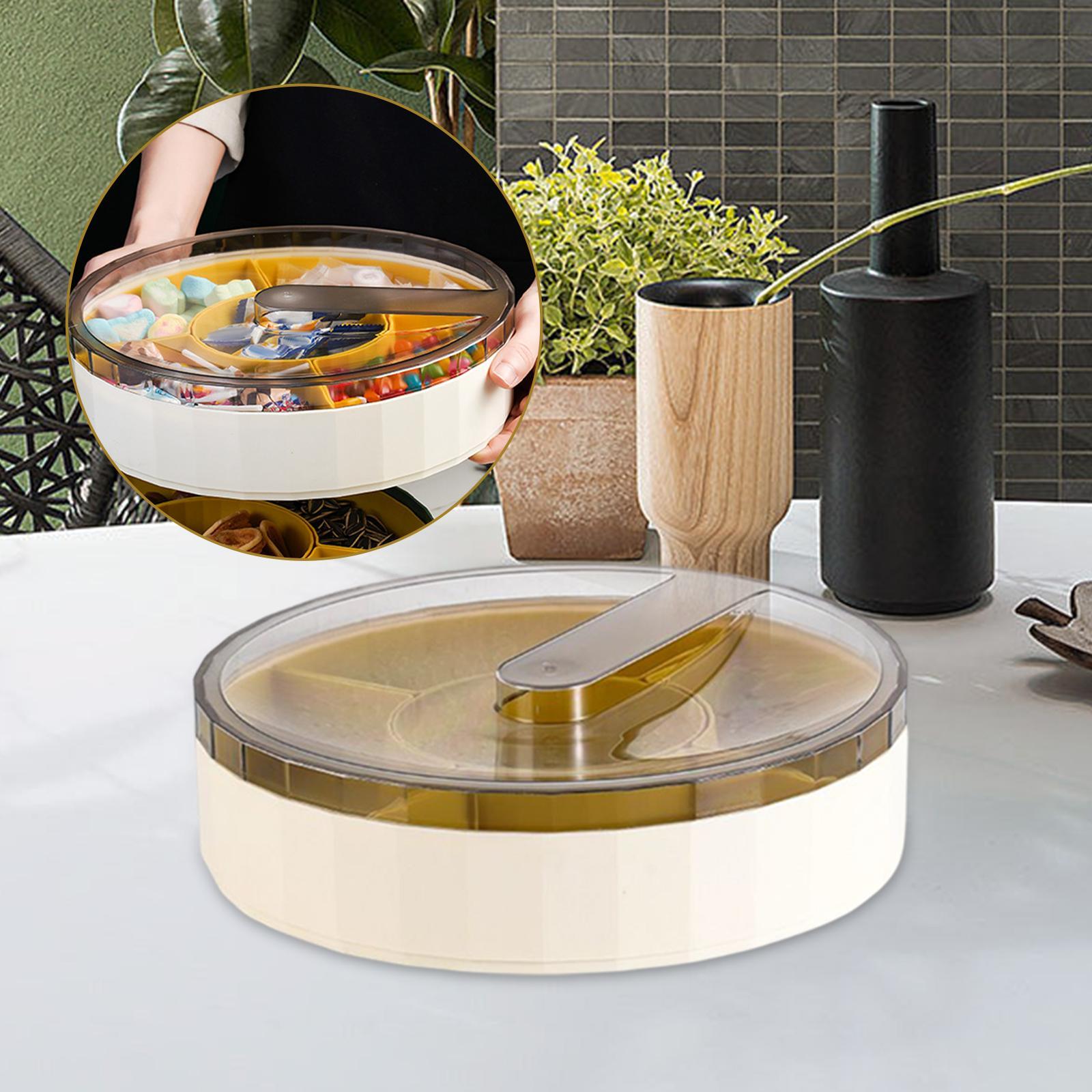 Rotating Storage Box Fruit Plate Multipurpose Tray for Party Kitchen Home