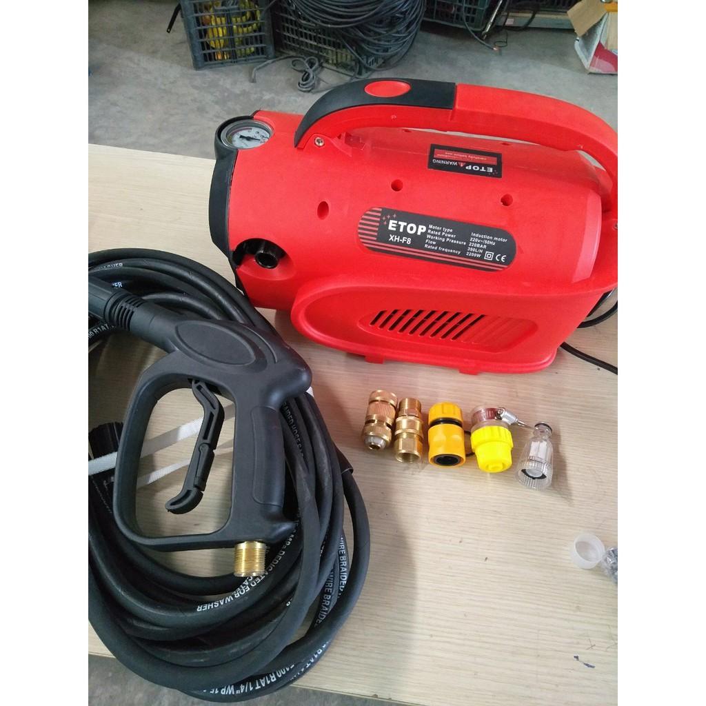Máy rửa xe Etop F8, công suất 2200w phù hợp phục vụ gia đình đến công sở, bảo hành 1 năm