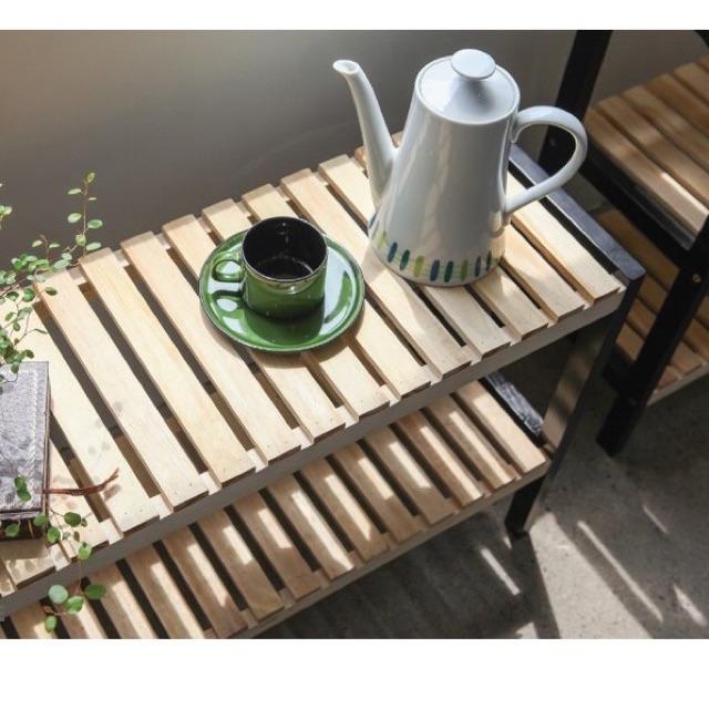 KỆ GIÀY DÉP 2 TẦNG BENCH KIỂU HÀN - MÀU ĐEN PHỐI GỖ