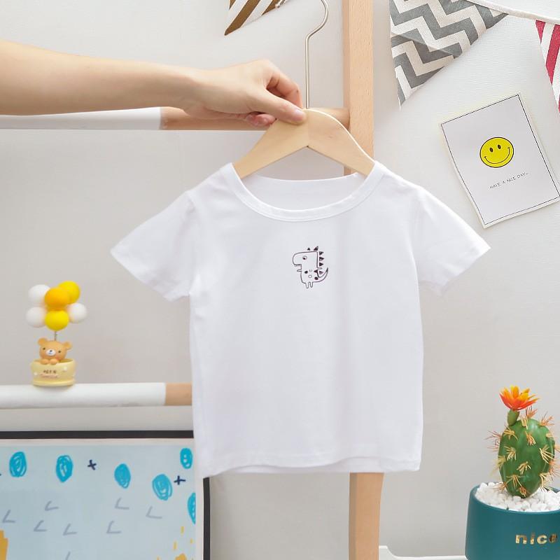 Set áo thun và quần yếm in khủng long cho bé trai và bé gái từ 0-4 tuổi -
