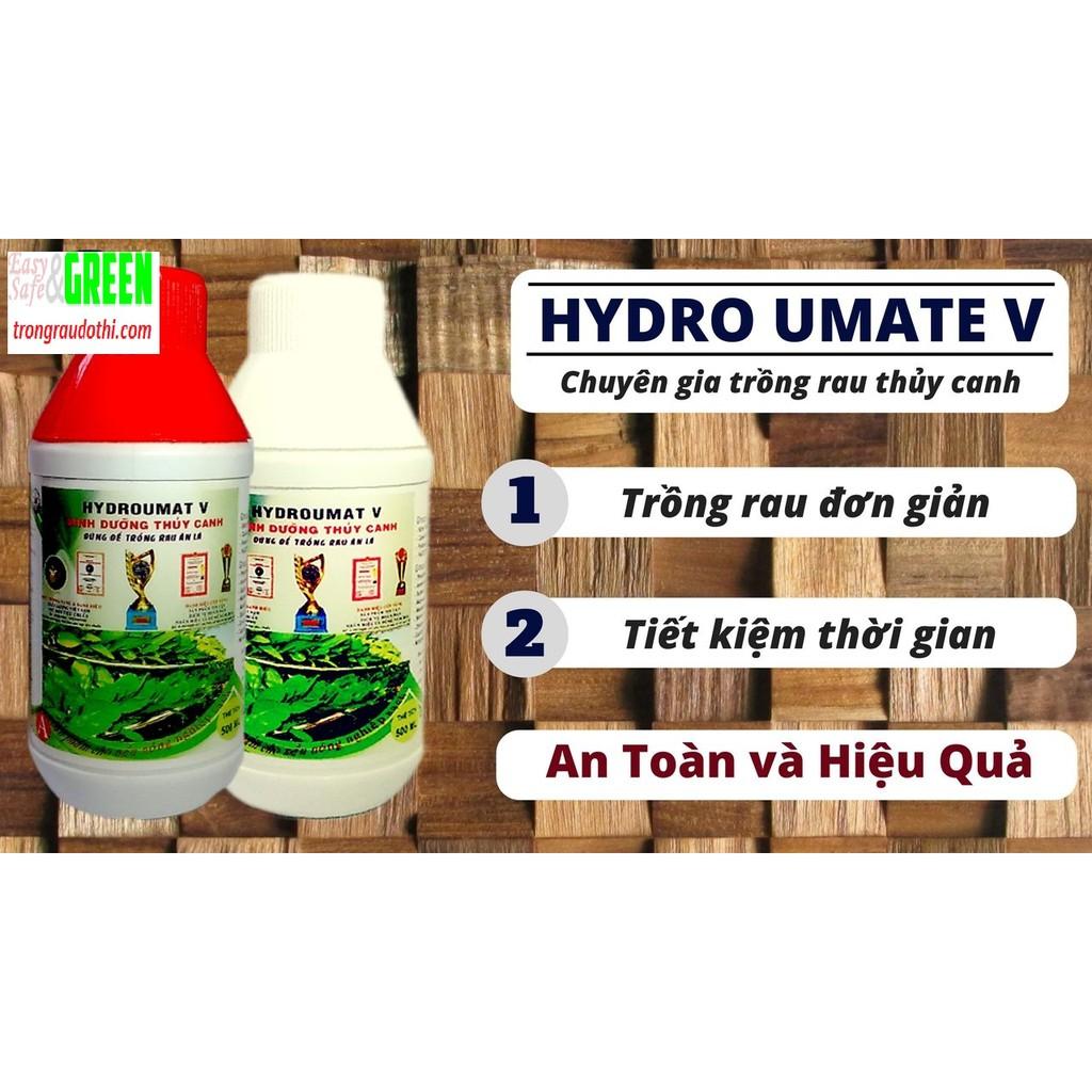 Bộ 2 chai dung dịch thủy canh rau ăn lá cao cấp HydroUmat V, dung dịch thủy canh Gia Viên