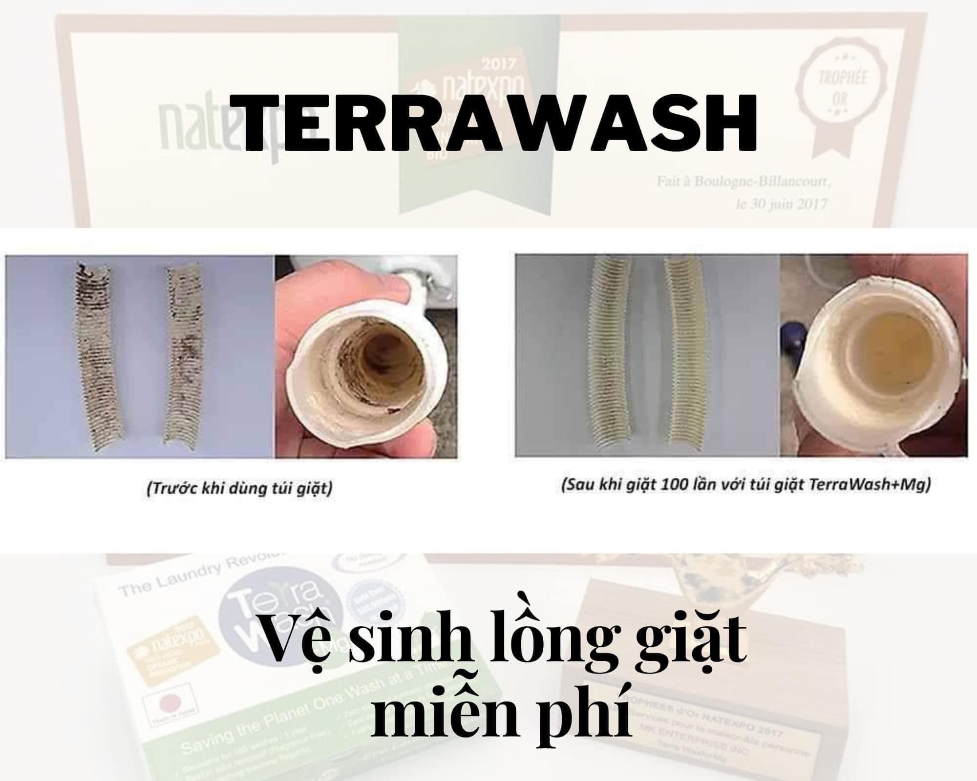 Túi Giặt Thông Minh Terra Wash +Mg An Toàn Cho Cả Trẻ Sơ Sinh Tặng Xà Bông Sinh Dược Cà Phê Quế