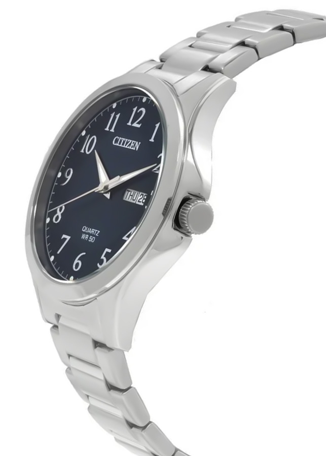 Đồng Hồ Nam Citizen Pin-Quartz Dây Thép Không Gỉ BF2021-82L - Mặt Xanh (41mm)