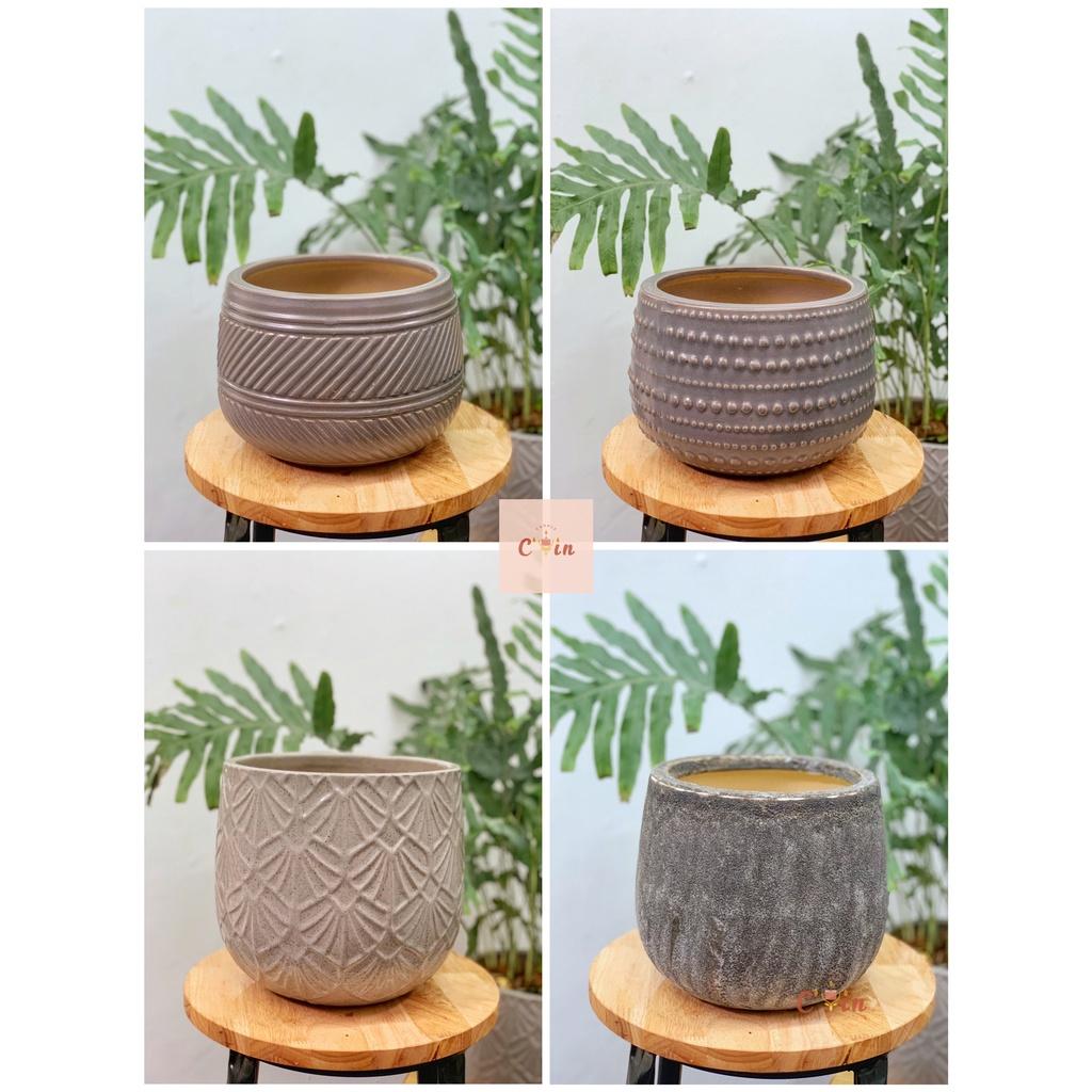 CHẬU CÂY Gabi, Alatic, gáo dừa các size - Chậu hoa Trồng cây Decor Trang Trí - Gốm Xuất Khẩu