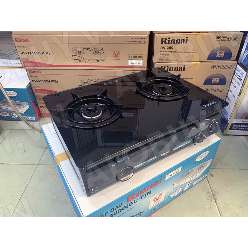 Bếp gas 6 tấc Rinnai RV-4600GLT, 2 vòng lửa có ngắt gas tự động - Hàng chính hãng