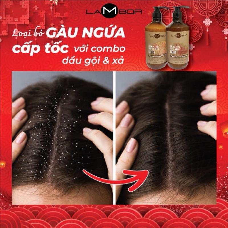 Dầu Gội Xả Lambor Biotin Sạch Gàu Ngứa, ngăn ngừa rụng tóc