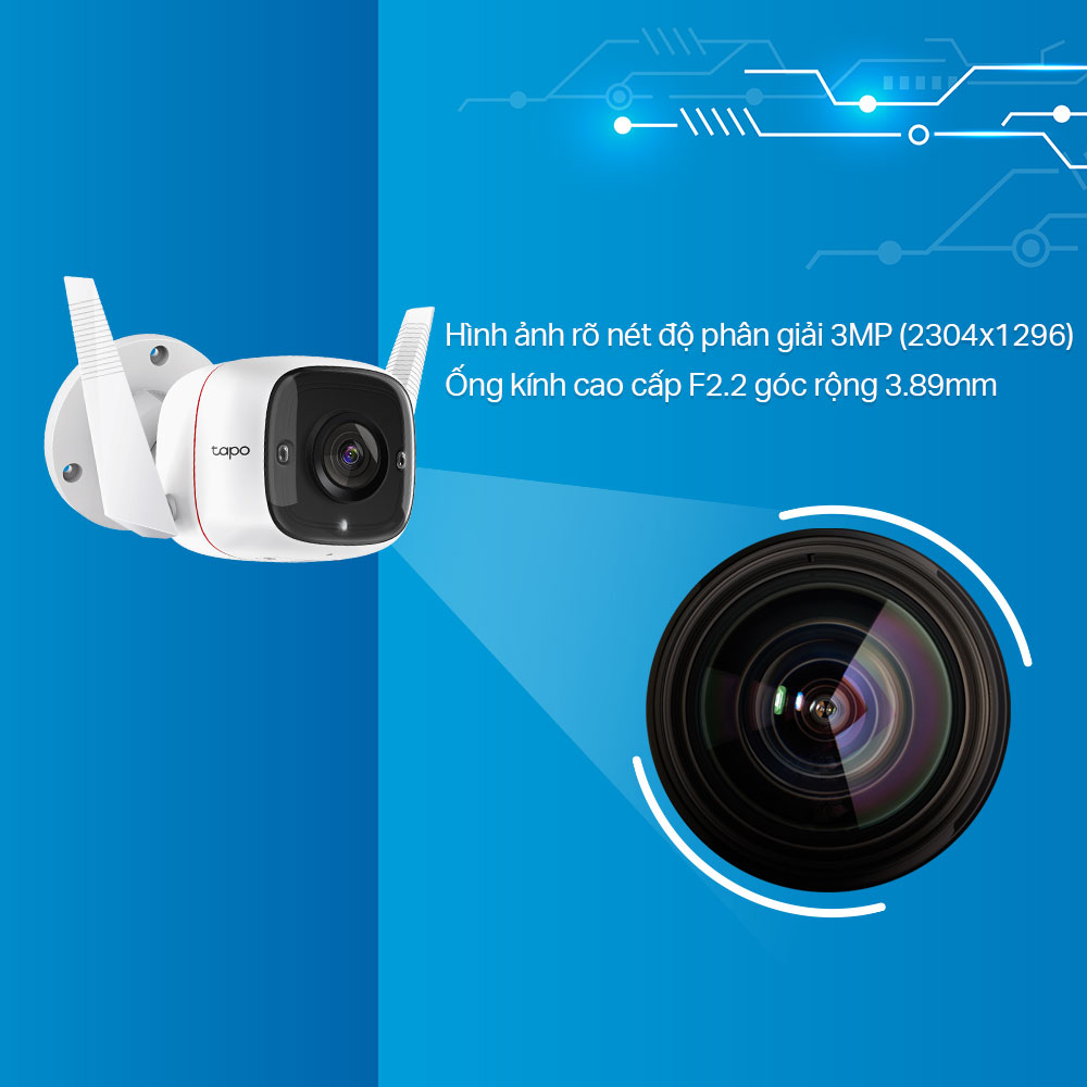 Camera Wifi TP-Link Tapo C310 3MP An Ninh Ngoài Trời - Hàng Chính Hãng