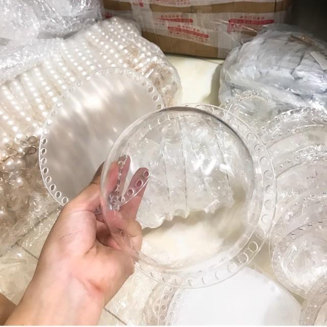 Mica cầu lồi trong suốt làm túi xách, balo gấu