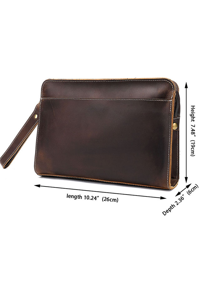 Clutch cầm tay nam da bò sáp thô nguyên tấm BHM2753