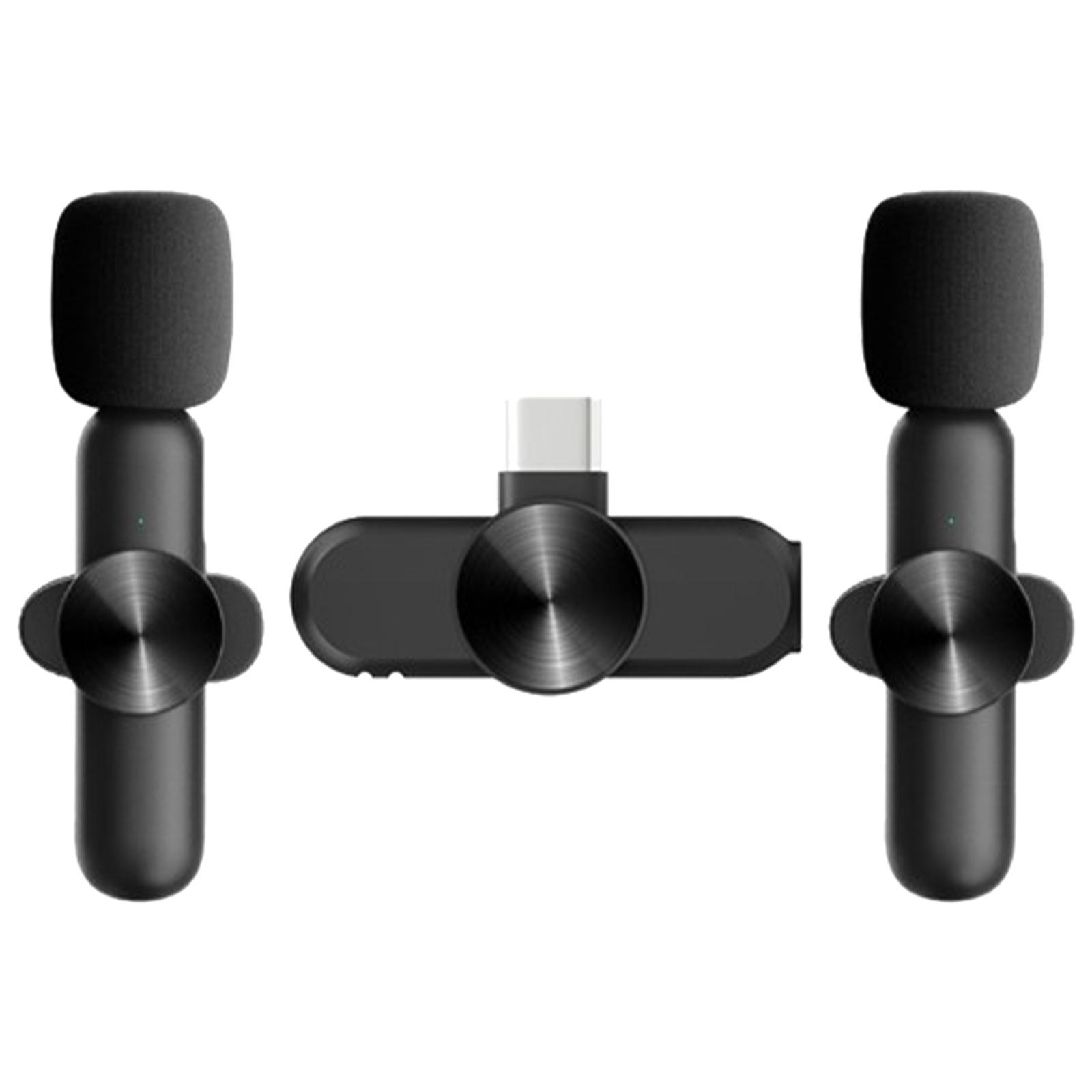 Wireless Lapel Mic Type-C Auto Connect for Live Stream Audio Video Recording