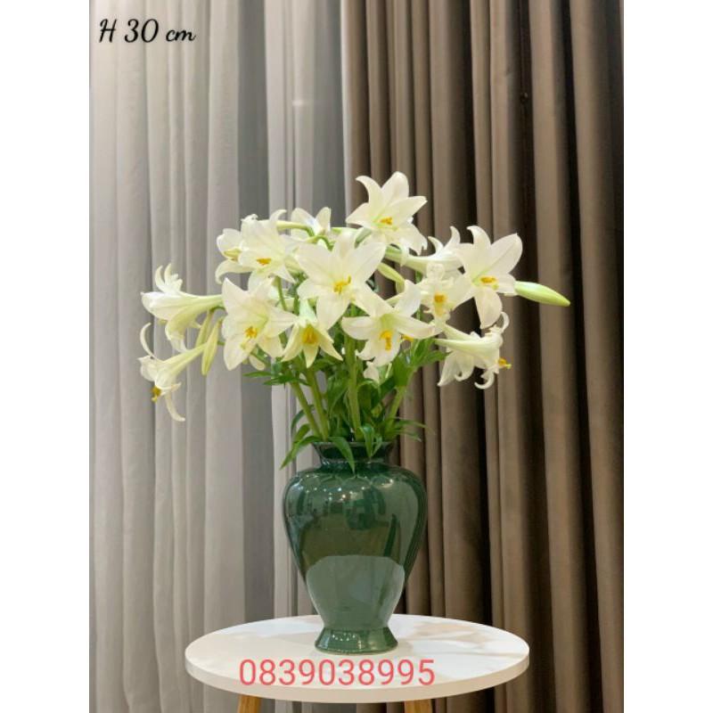 BỘ LỌ HOA MEN HỎA BIẾN MEN THIÊN THANH VÀ NGỌC