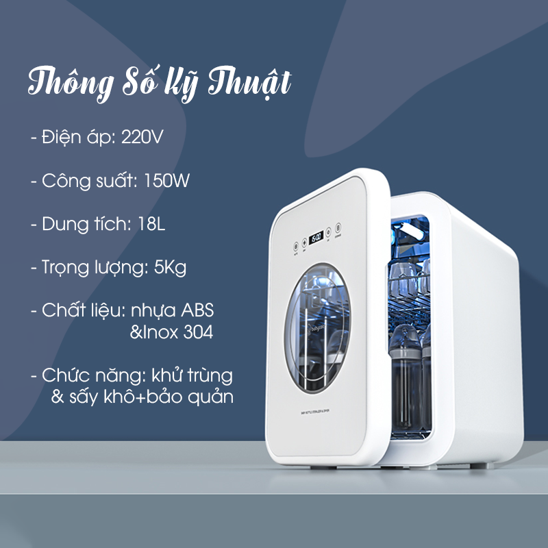 Máy tiệt trùng sấy khô tia UV ZDT18C, dung tích 18L - Hàng chính hãng