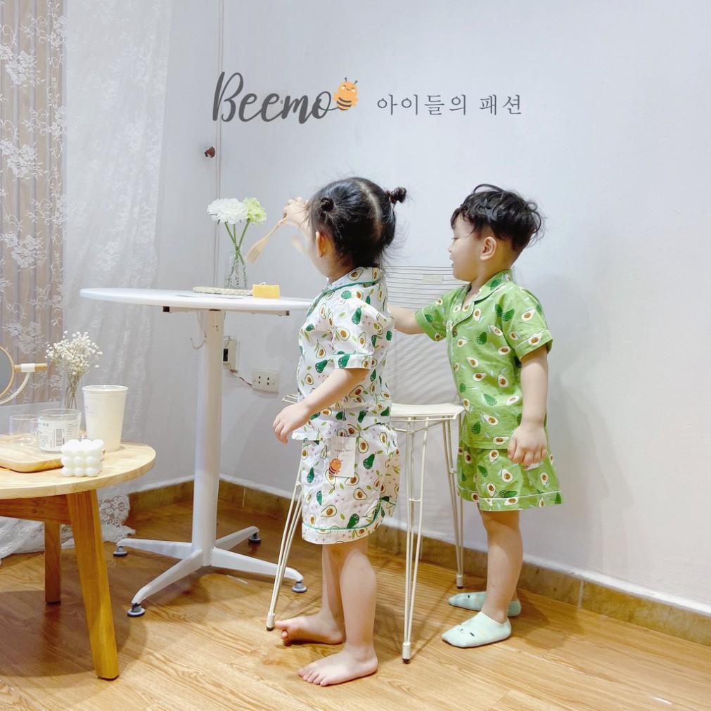 Set bộ Pijama cộc tay cho bé nam nữ Beemo - Chất liệu thô Hàn, họa tiết quả bơ xanh xinh xắn, thoáng mát B050