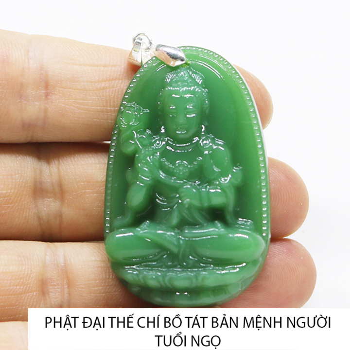 Mặt dây chuyền phật A Di Đà màu xanh - Bản mệnh