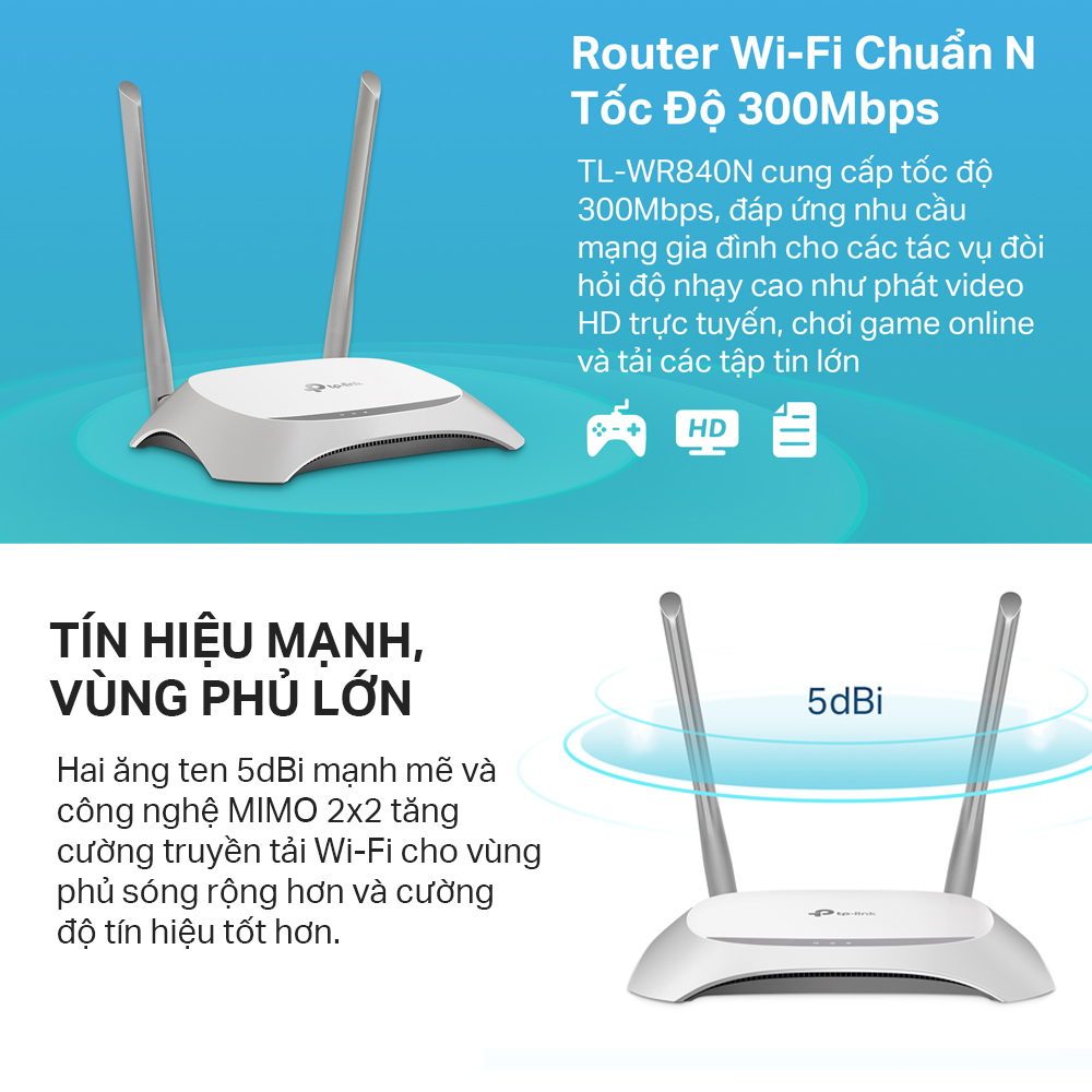 Router Wifi Chuẩn N 300Mbps TP-Link TL-WR840N - Hàng Chính Hãng