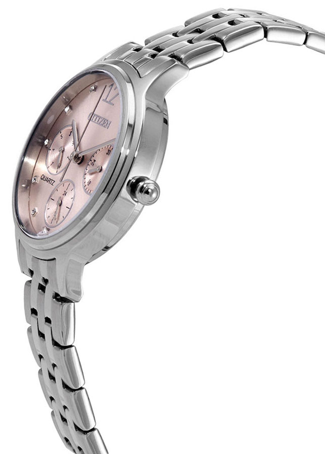 Đồng Hồ Nữ Citizen Đính Đá Swarovski Dây Thép Không Gỉ ED8180-52X - Mặt Hồng