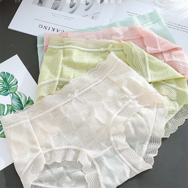 Combo 3 quần lót nữ su nhún viền ren gân xước thoáng mát MXM - 2218