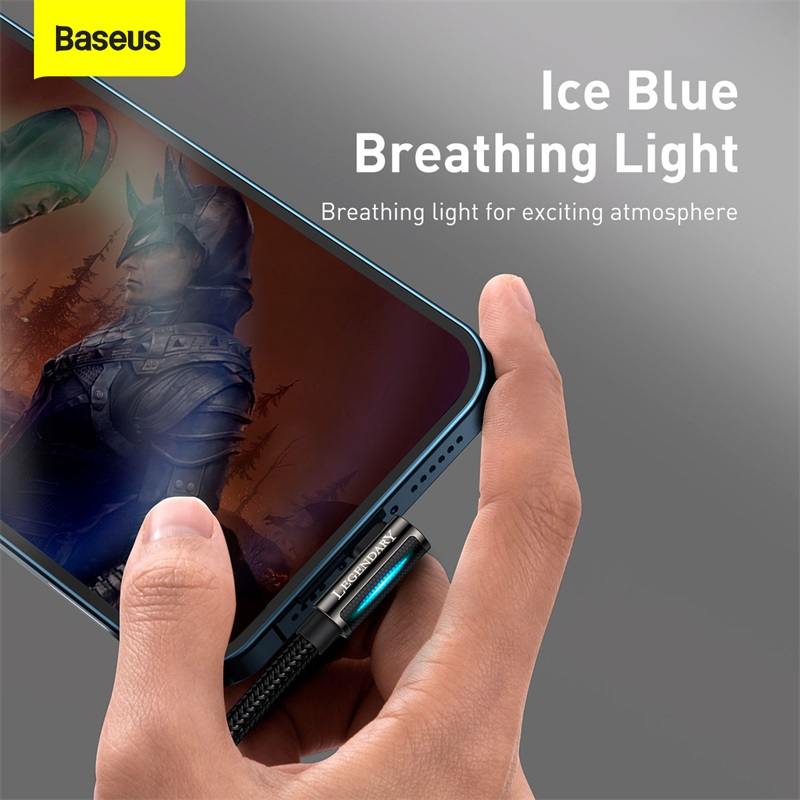 (Túi đựng TOPK) sạc nhanh Baseus 2.4A, USB-Lightning, gập 90 độ, hiển thị đèn LED khi sạc cho iPhone - Hàng chính hãng