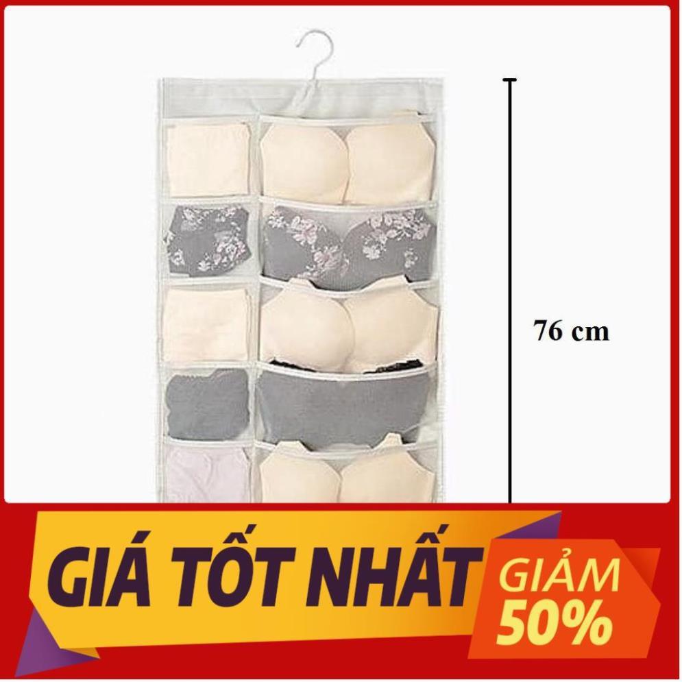 Túi treo đồ lót 2 mặt 30 ô đa năng nhiều ngăn để tất vớ có móc ích lợi và tiện dụng kiểu mới