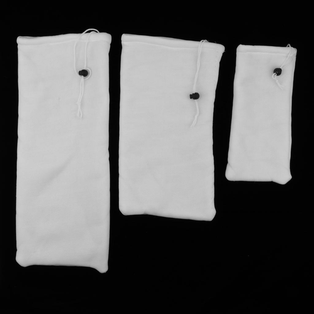 2X 2 pcs White Aquarium Tank Filter Bags Polyester Fish Tank Filter Sock Bags S