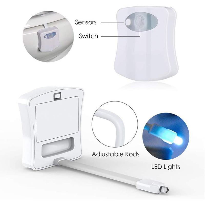 Đèn Led Cảm Biến Chuyển Động Pir 16 Màu Cho Toilet Phòng Tắm