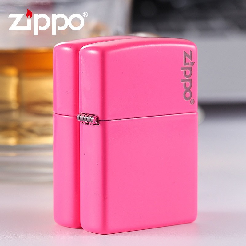 Bật Lửa Zippo Plain with Logo Neon Pink Matte 28886zl