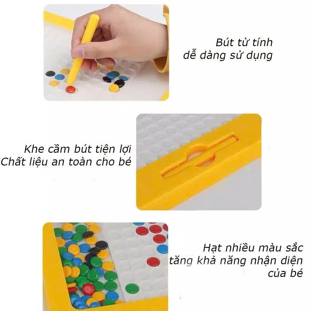 Bảng vẽ nam châm từ tính kèm bút - đồ chơi hạt đậu mê cung giáo dục cho bé