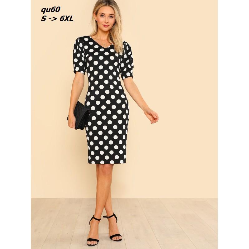 ĐẦM ÔM BODY DỰ TIỆC CHẤM BI DRESS89