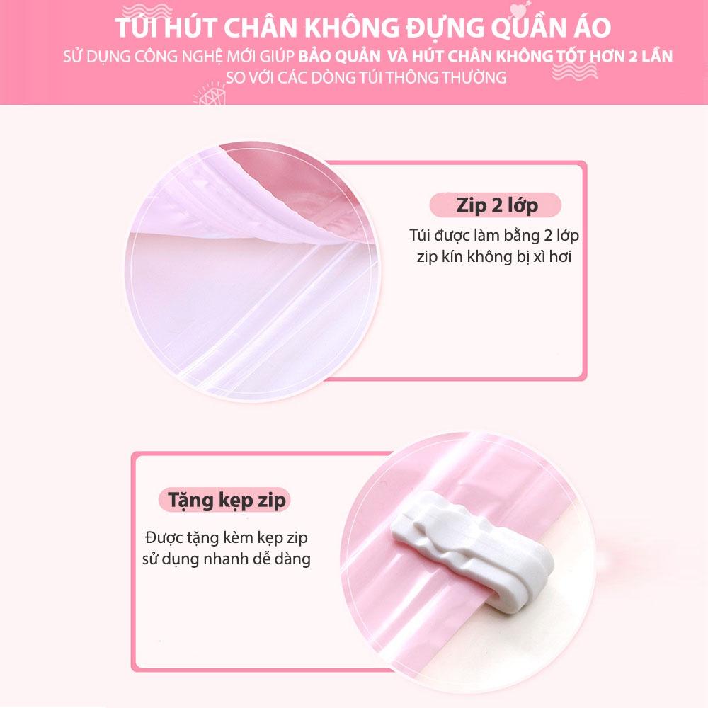 Túi hút chân không đựng quần áo túi đựng chăn ga dùng bơm tay bơm điện (bán kèm túi thơm)