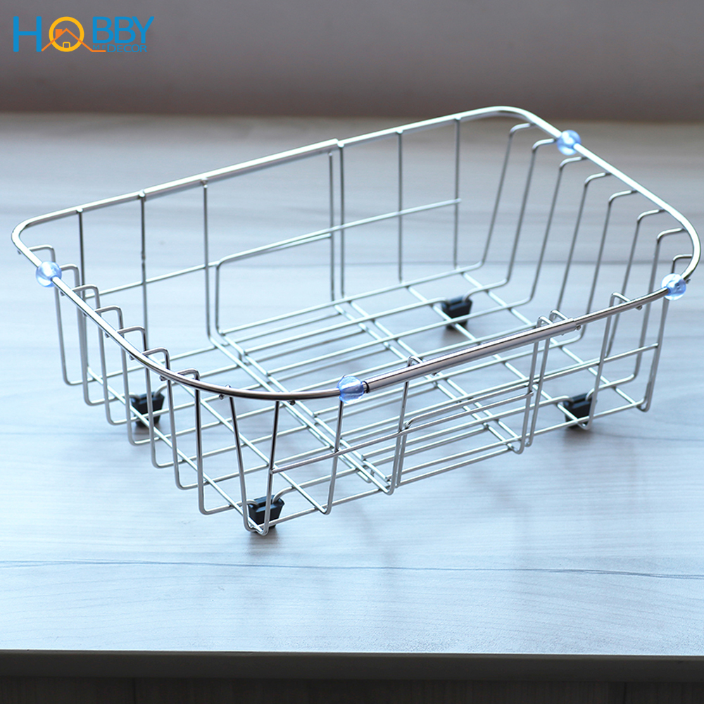 Khay để bát đĩa gác chậu rửa co giãn inox 304 HOBBY Home Decor KDC1