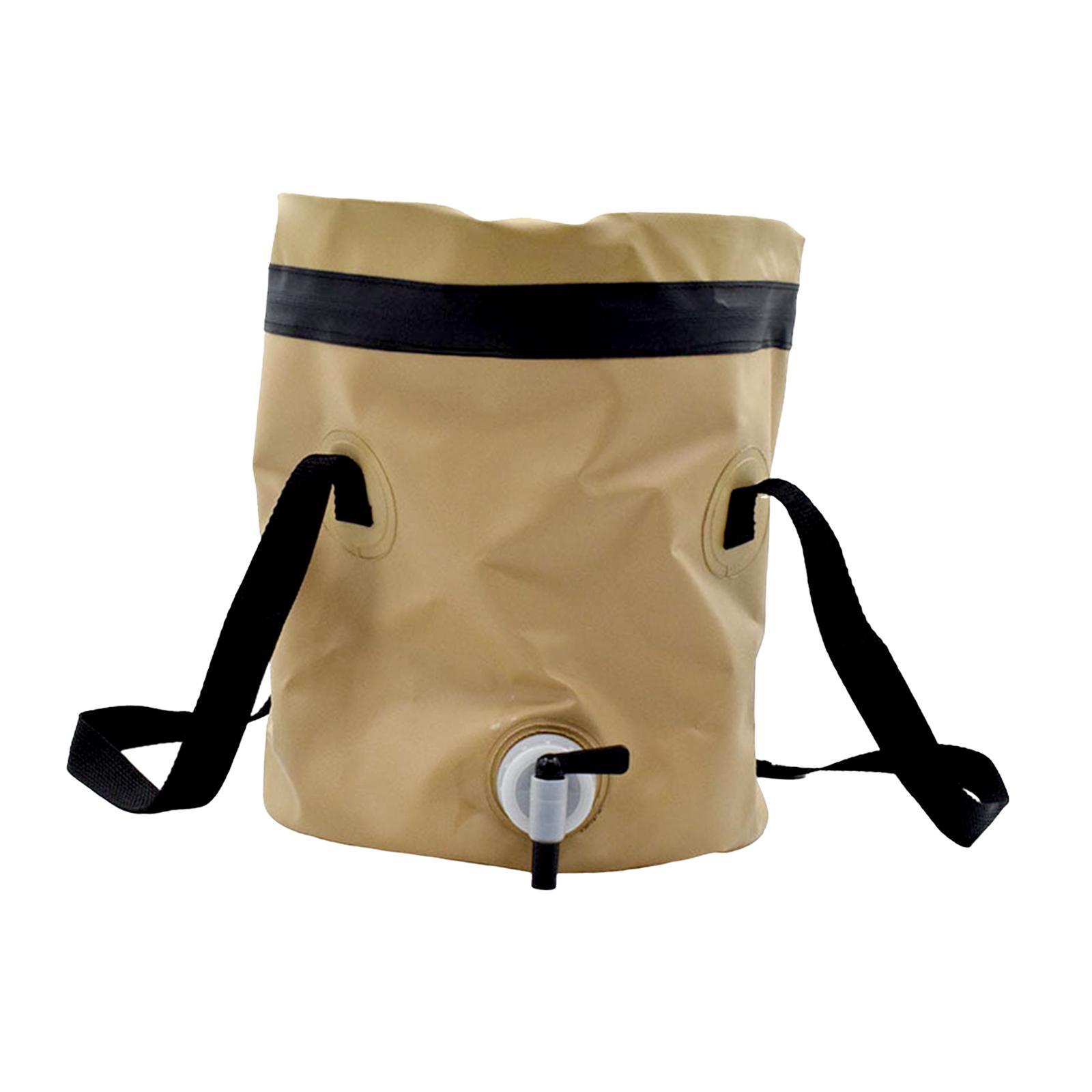 Collapsible Bucket Fishing Bucket with Handle Multipurpose with Faucet Water Container Wash Basin for Camping Hiking Picnic Outdoor Boating