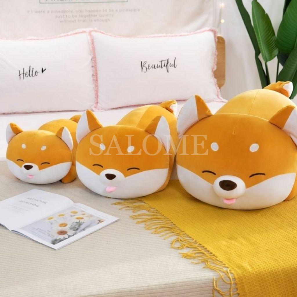 Gấu Bông Chó Shiba Biểu Cảm Cute, Shiba Le Lưỡi Màu Vàng Đáng Yêu, Chất Vải Miniso Cao Cấp, Gấu Bông- Qùa Tặng VIPU