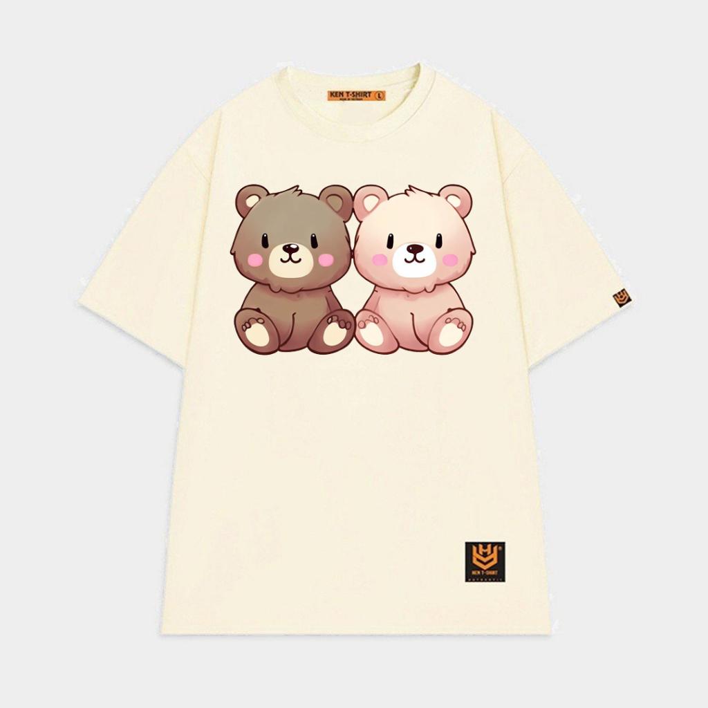 Áo thun tay lỡ unisex cặp gấu teddy dễ thương áo đôi nam nữ - BND2