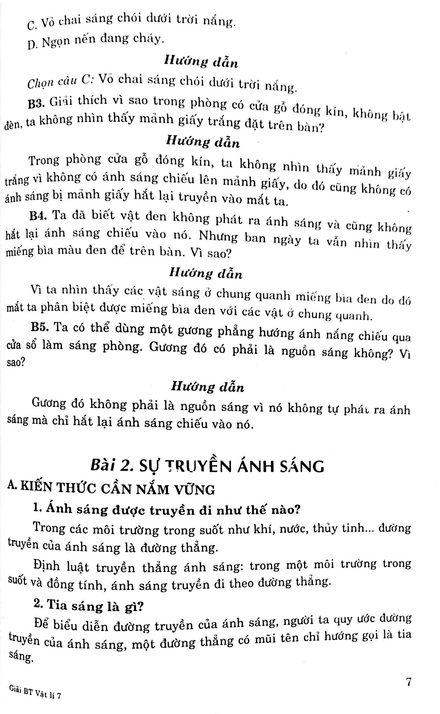 Giải Bài Tập Vật Lý 7