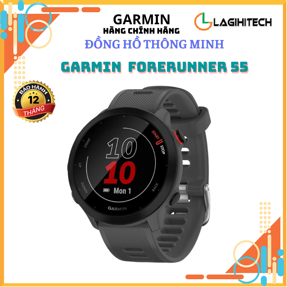 Đồng hồ thông minh Garmin Forerunner 55, GPS, KOR/SEA - Hàng chính hãng
