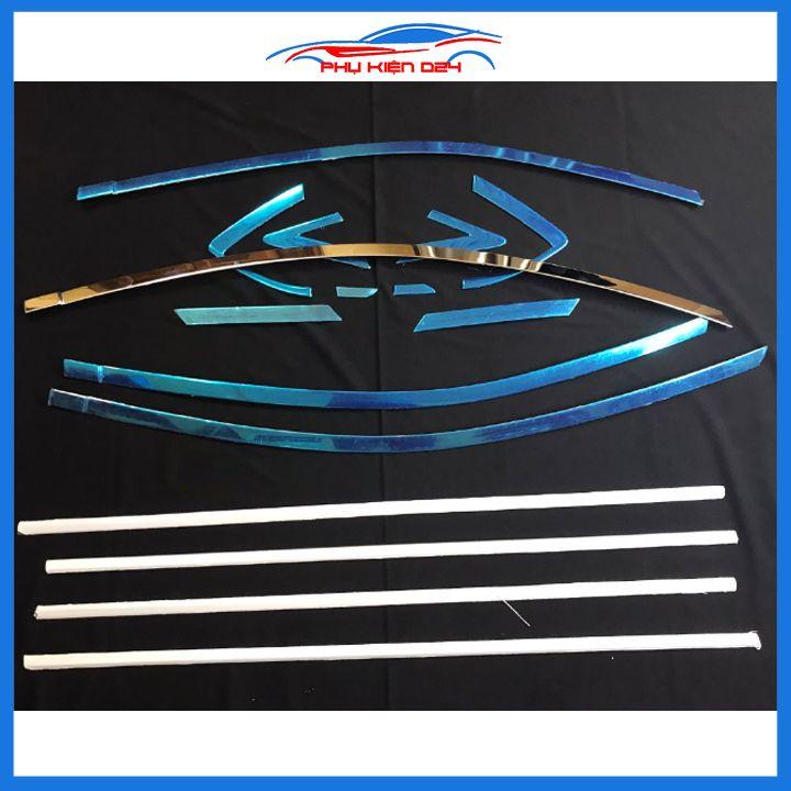 Bộ nẹp viền chân kính cong kính Toyota Vios 2014-2017 Inox sáng bóng chuẩn form xe